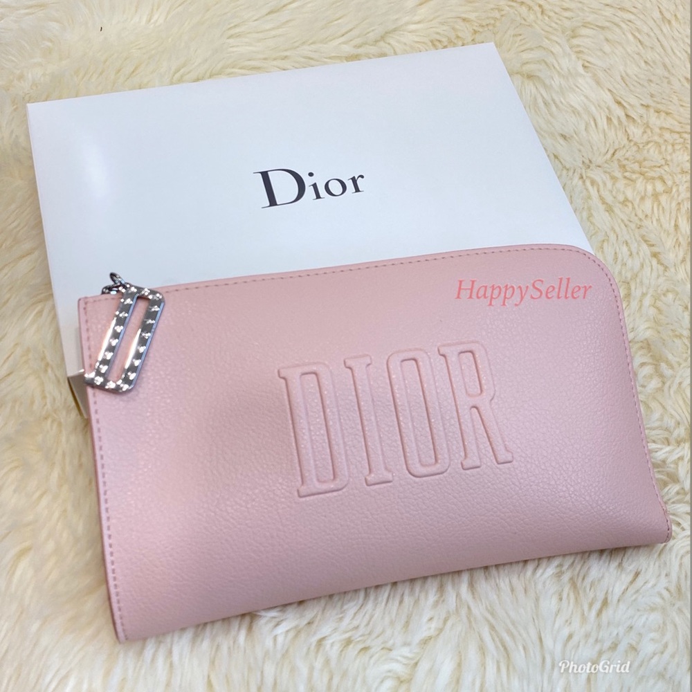 Dior Pouch Cosmetic Organizer Makeup Clutch Case Shaving Kit Dopp Bag Pink NEW - Picture 7 of 8